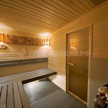 Готовая каркасная баня 6х5м с террасой и комнатой отдыха
