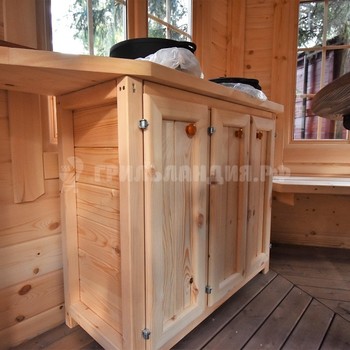 Беседка Гриль Хаус 7м2 для дачи деревянная из массива сосны, Вырица, ЛО. Беседка финская с грилем барбекю на свайном фундаменте.