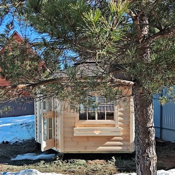 Финский стиль в строительстве домиков с грилем и беседок