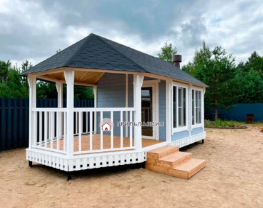 Закрытая беседка Гранд Пикник 23 м² с комнатой и террасой в Чехове, Московская область